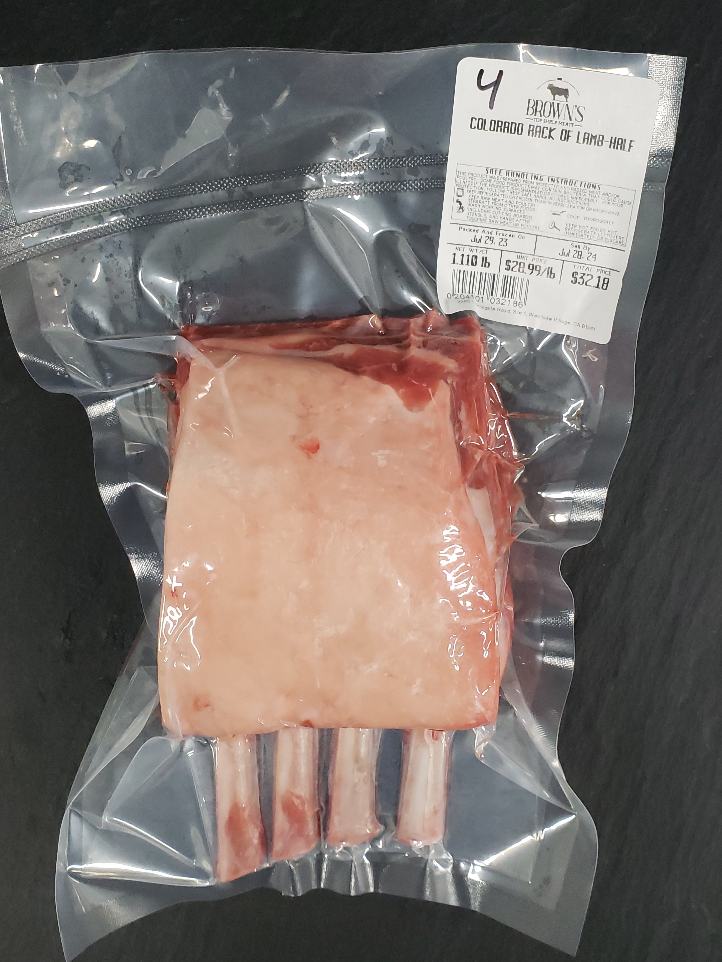 CO RACK OF LAMB 4 Brown's Top Shelf Meats