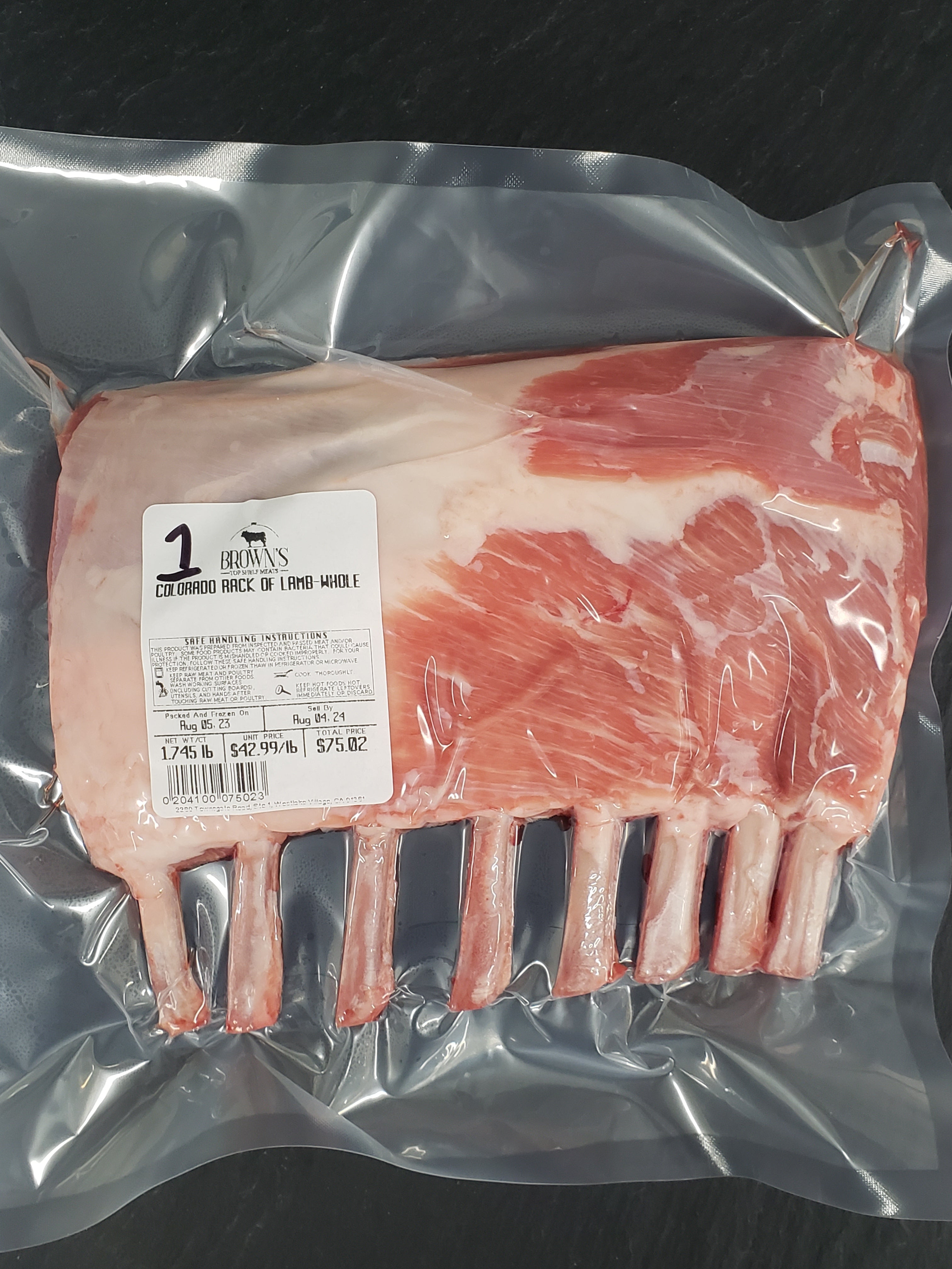 CO RACK OF LAMB 1 Brown's Top Shelf Meats