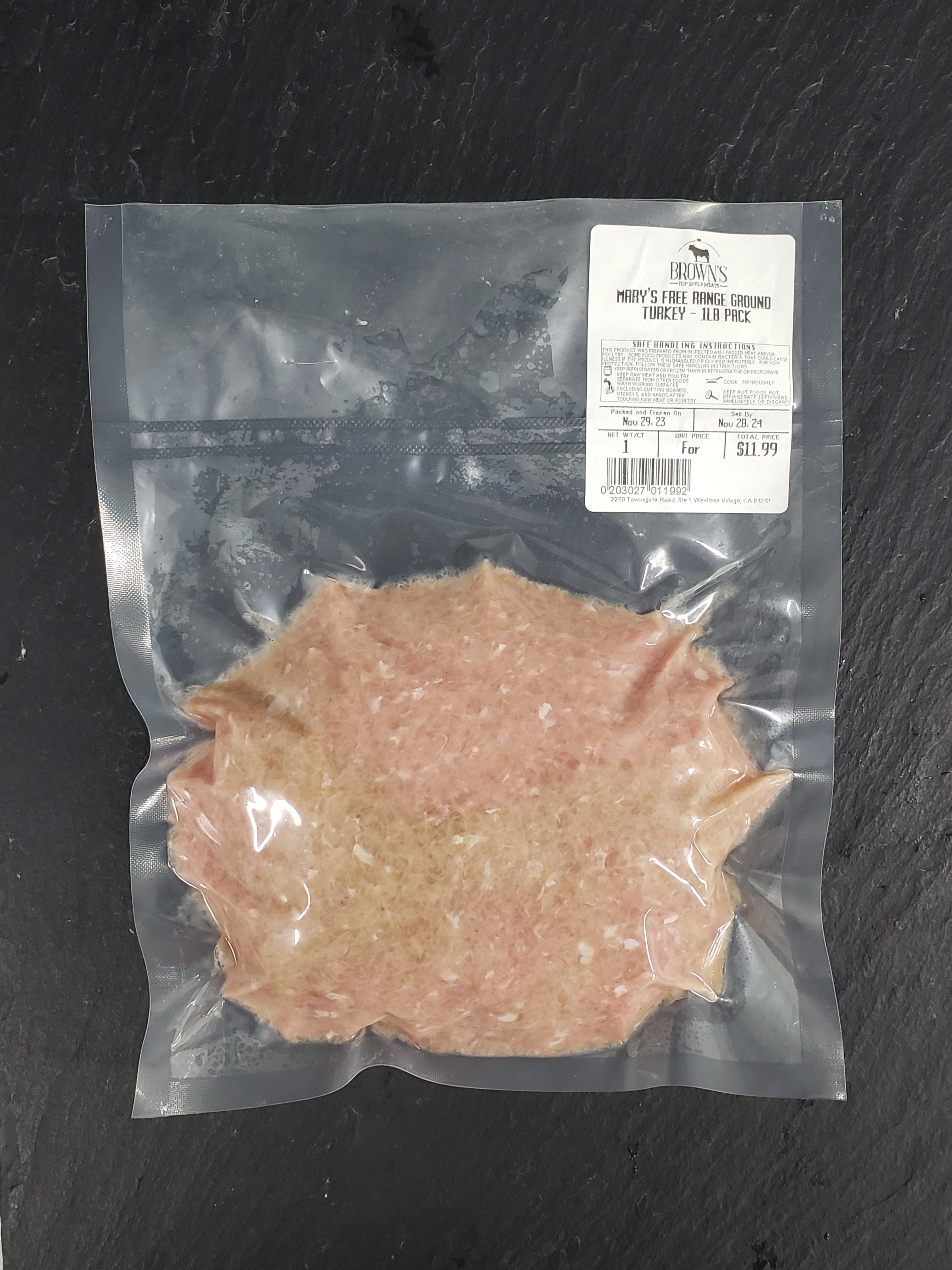 MARY'S FREE RANGE GROUND TURKEY 1LB PACK Brown's Top Shelf Meats