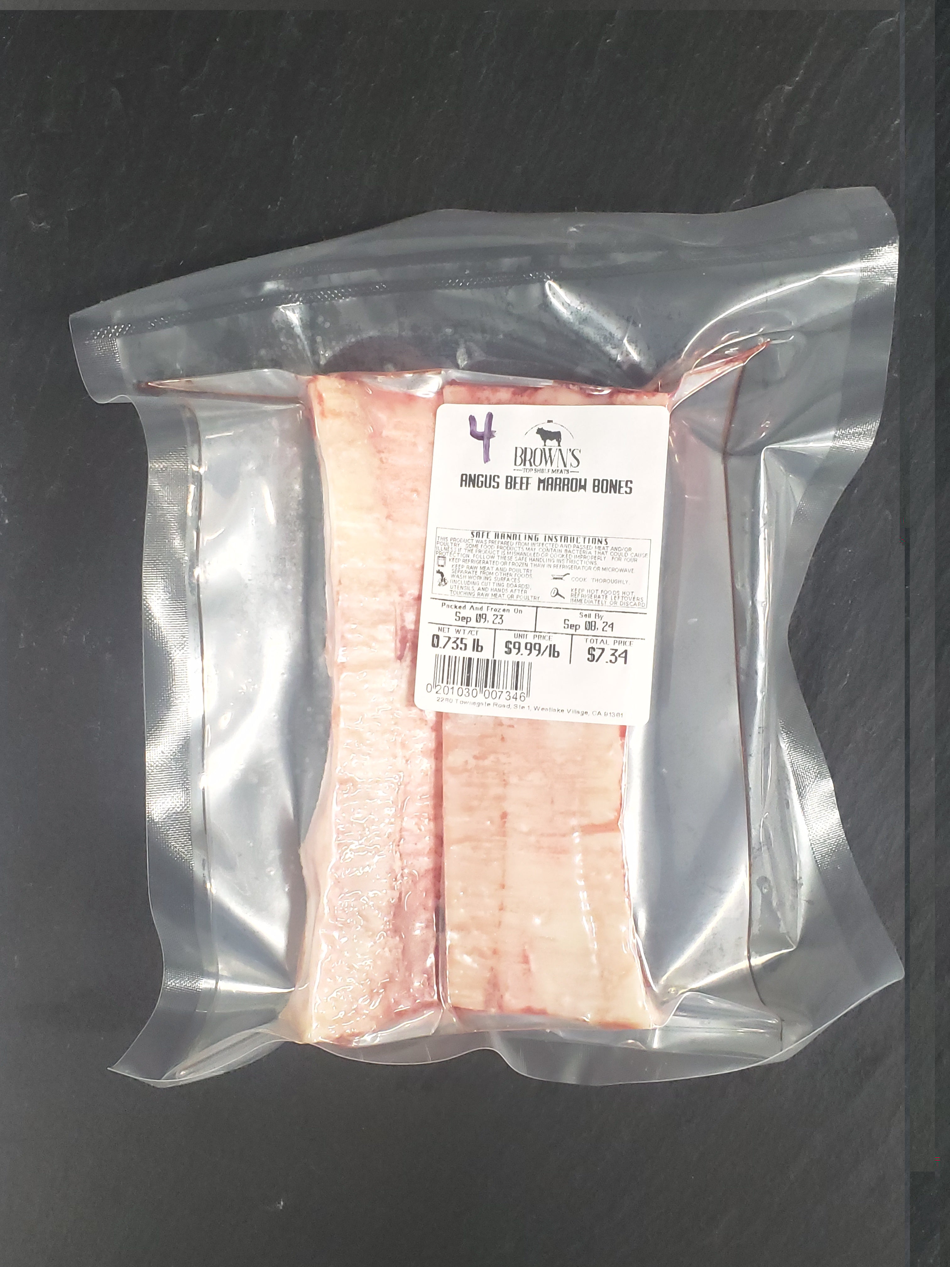 ANGUS BEEF MARROW BONES 4 Brown's Top Shelf Meats