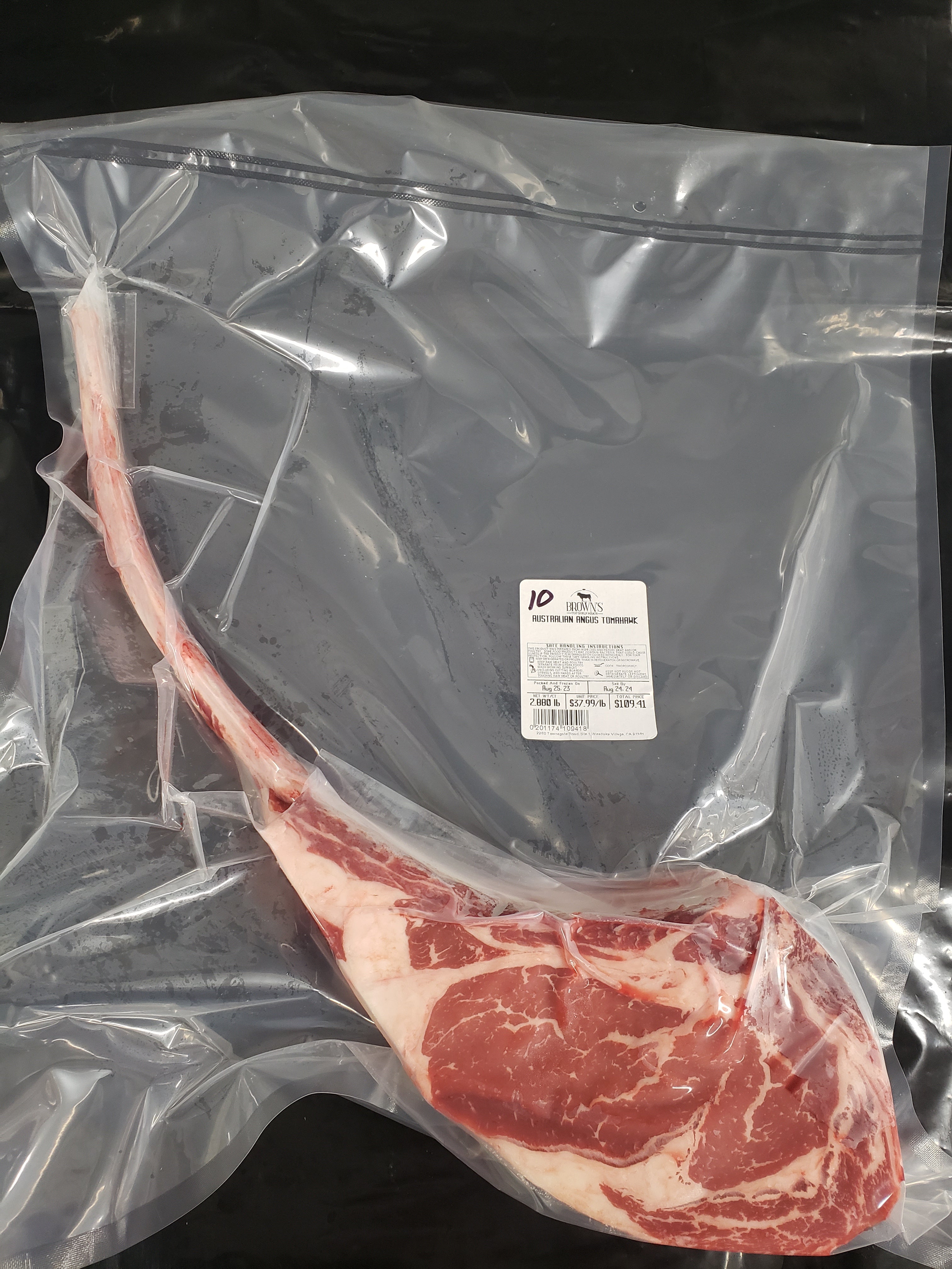 AUSTRALIAN ANGUS TOMAHAWK #10 – Brown's Top Shelf Meats