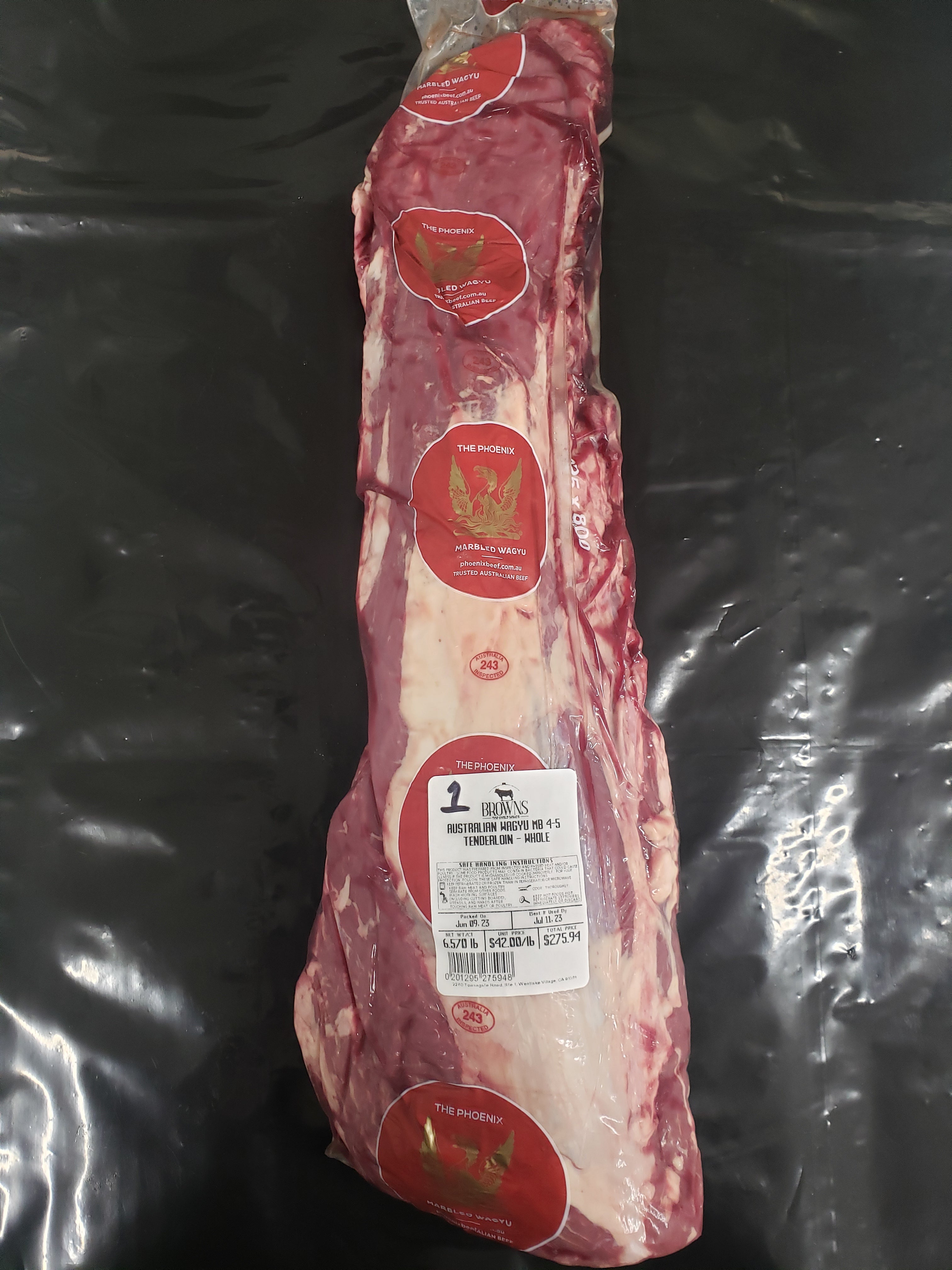 AUSSIE WAGYU MB 45 TENDERLOIN WHOLE 1 Brown's Top Shelf Meats