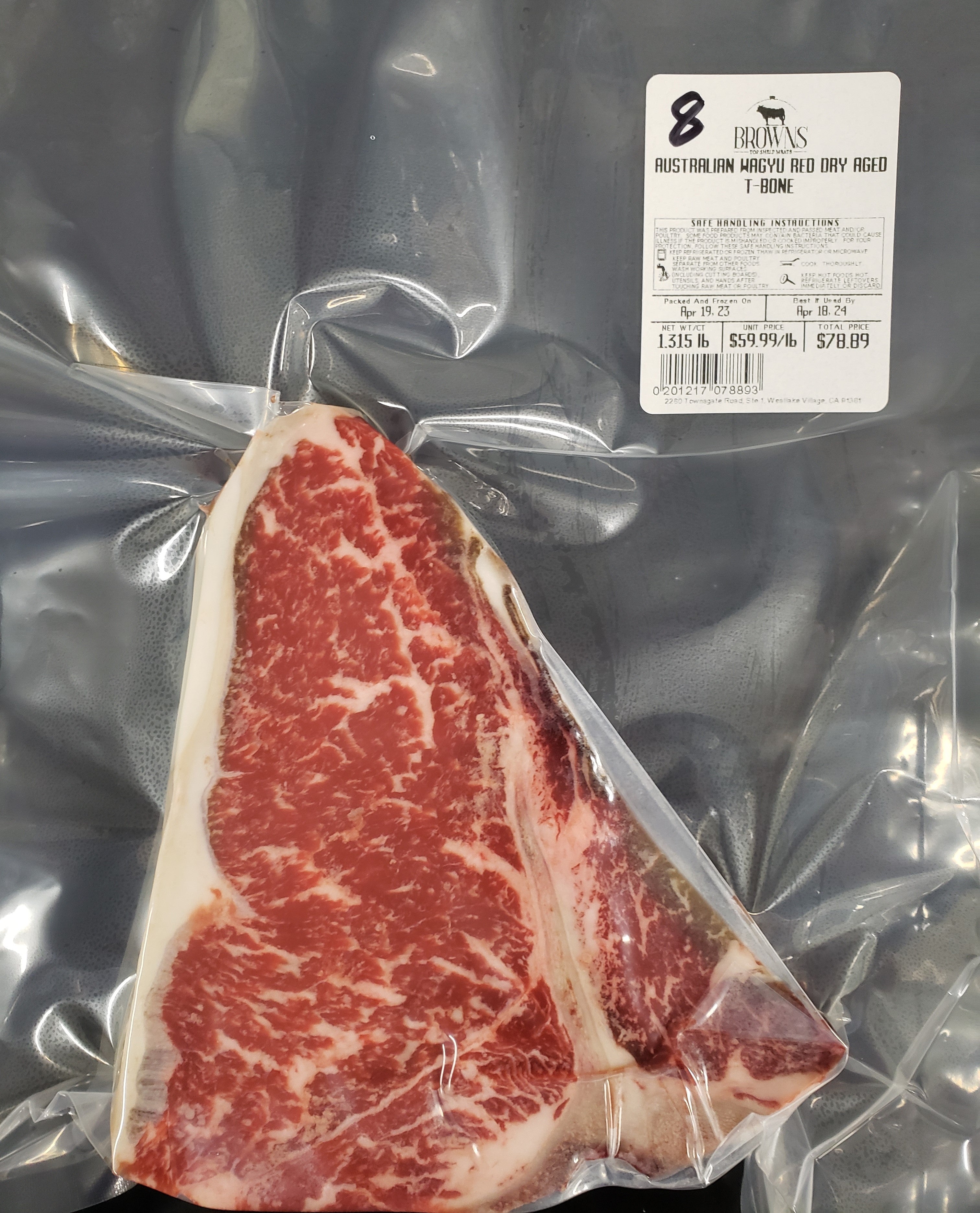 RED DRY AGED TBONE STEAK 8 Brown's Top Shelf Meats