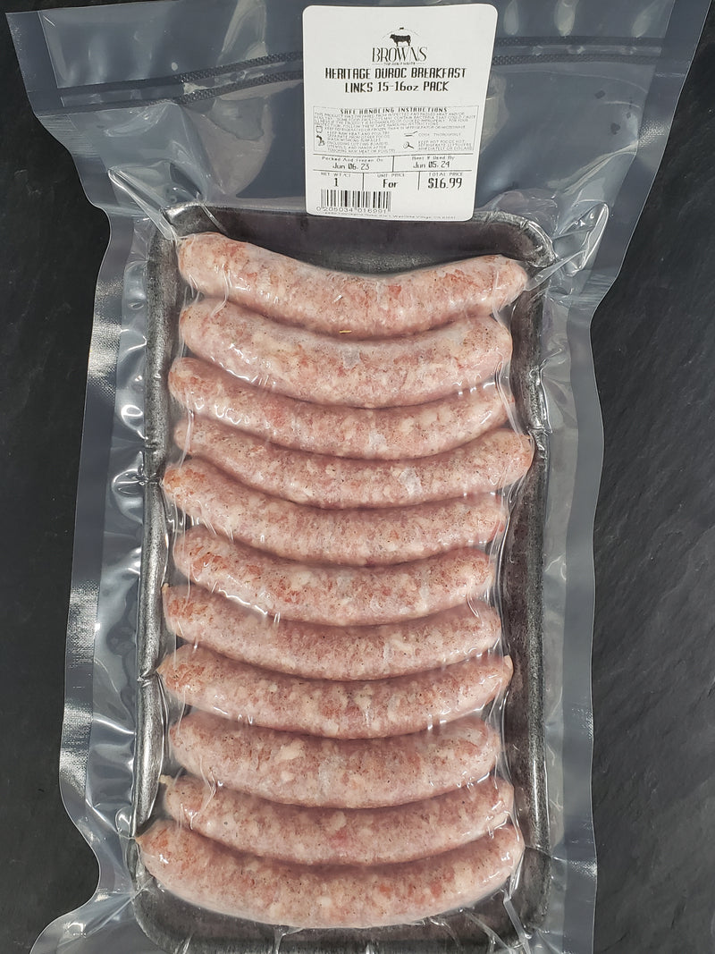 HERITAGE DUROC BREAKFAST LINKS - 15-16 OZ PACK