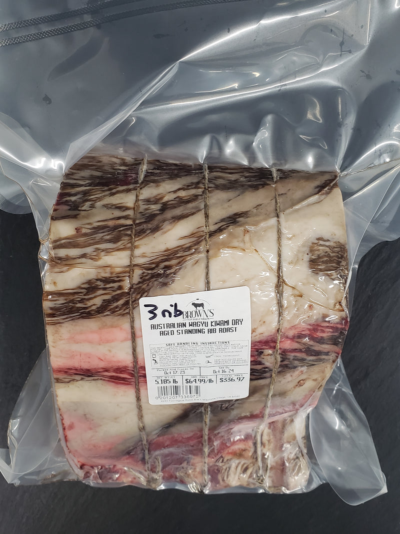 AUSTRALIAN WAGYU KIWAMI 60 DAY AGED STANDING RIB ROAST - 3 RIBS