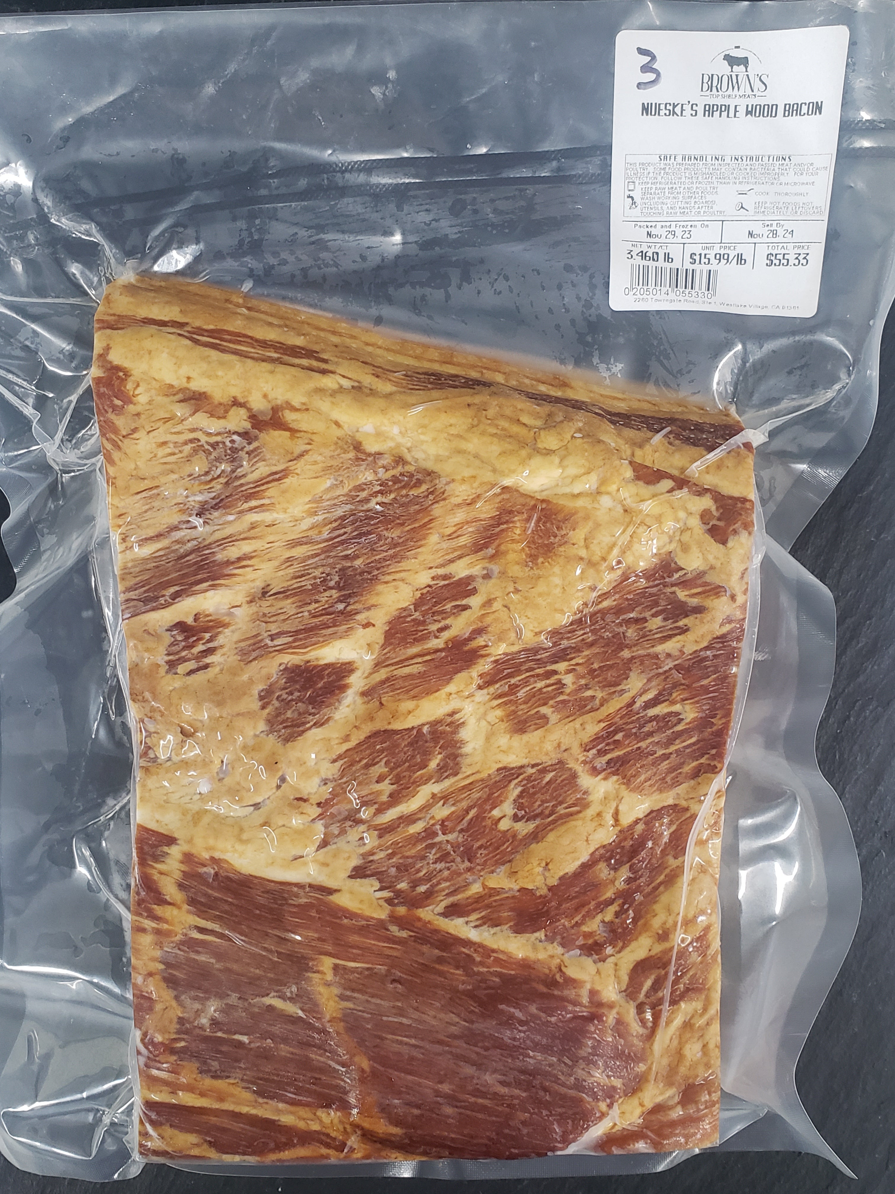 Nueske S Applewood Smoked Bacon Slab 3 Brown S Top Shelf Meats