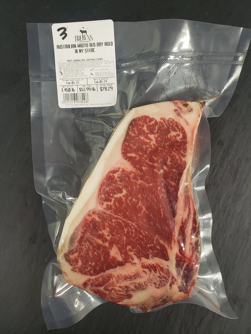AUSTRALIAN WAGYU RED DRY AGED BI NY STEAK #3