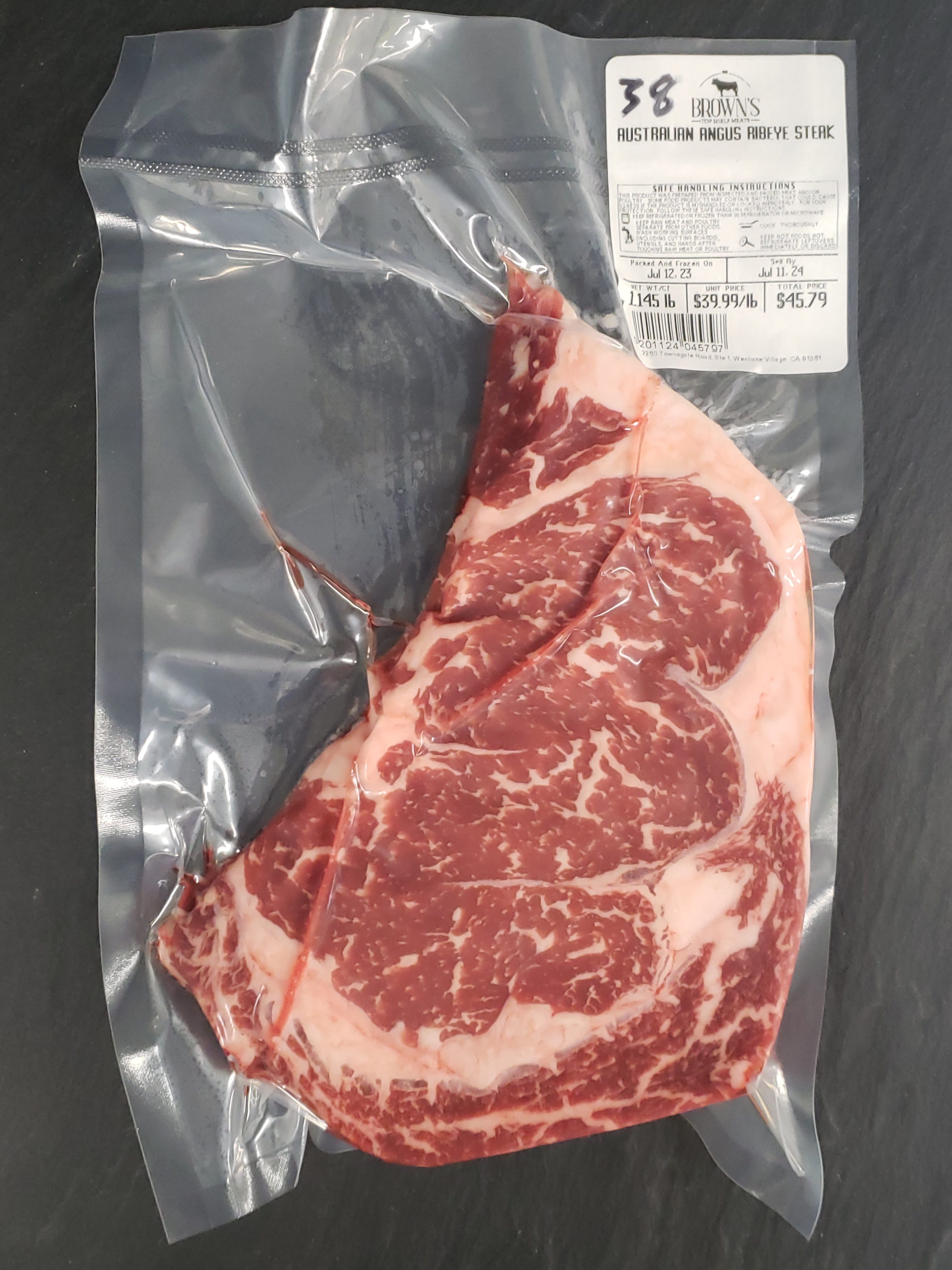 AUSTRALIAN ANGUS RIBEYE STEAK #38 – Brown's Top Shelf Meats
