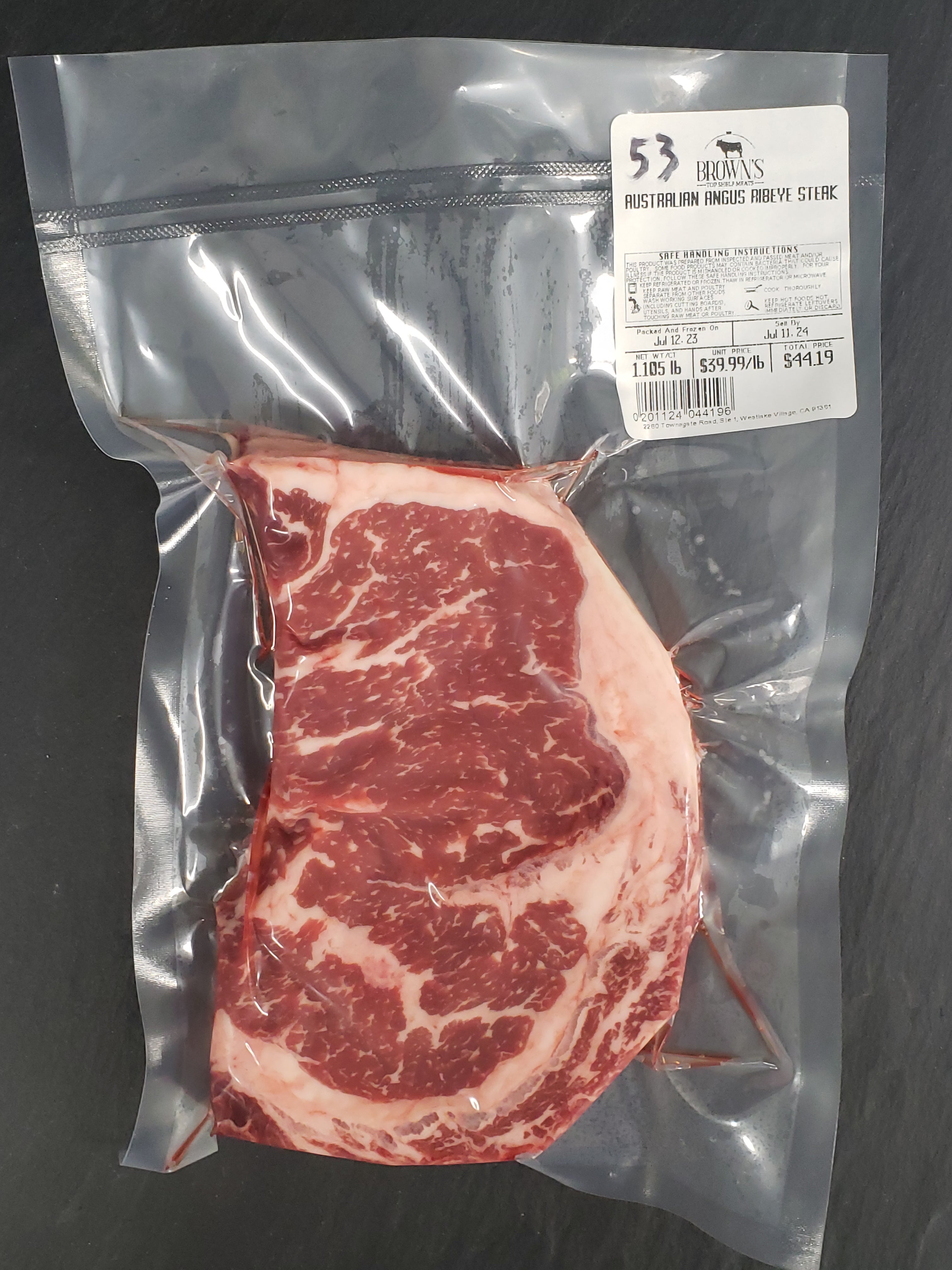 AUSTRALIAN ANGUS RIBEYE STEAK #53 – Brown's Top Shelf Meats