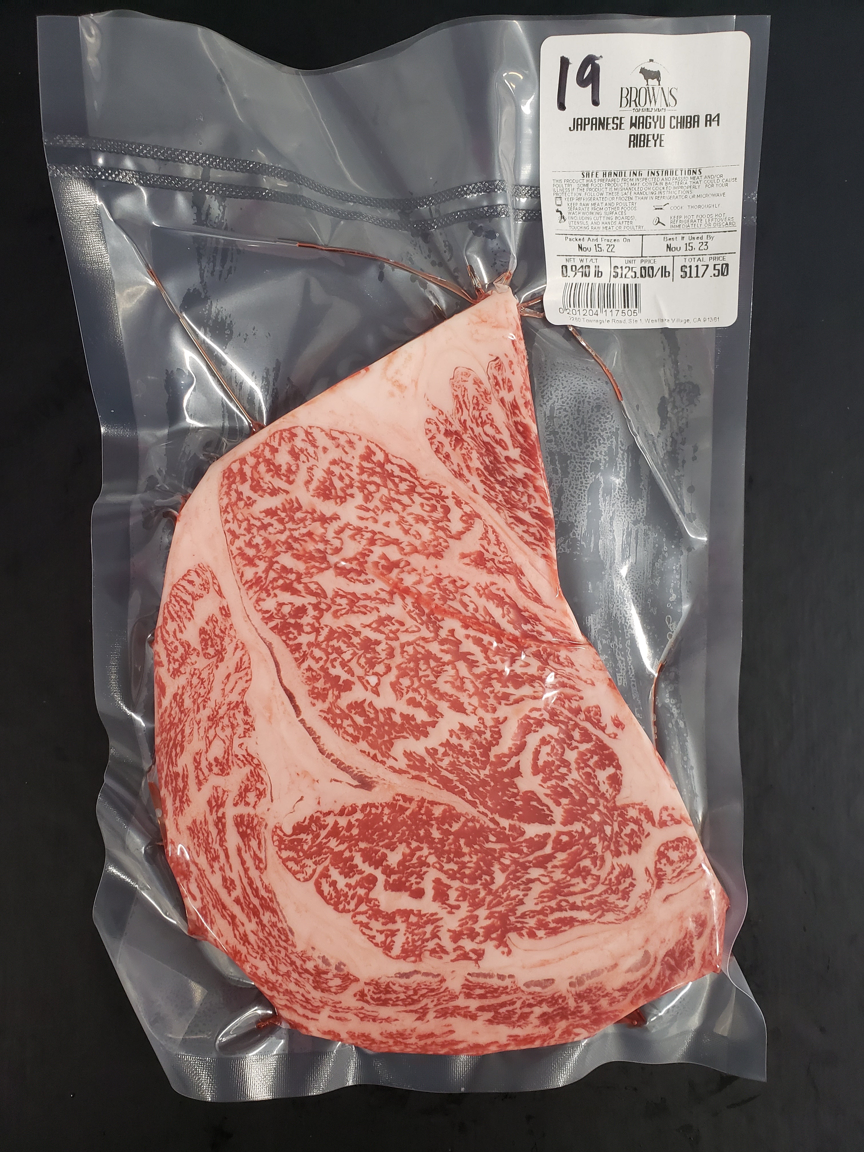 CHIBA A4 RIBEYE #19 – Brown's Top Shelf Meats
