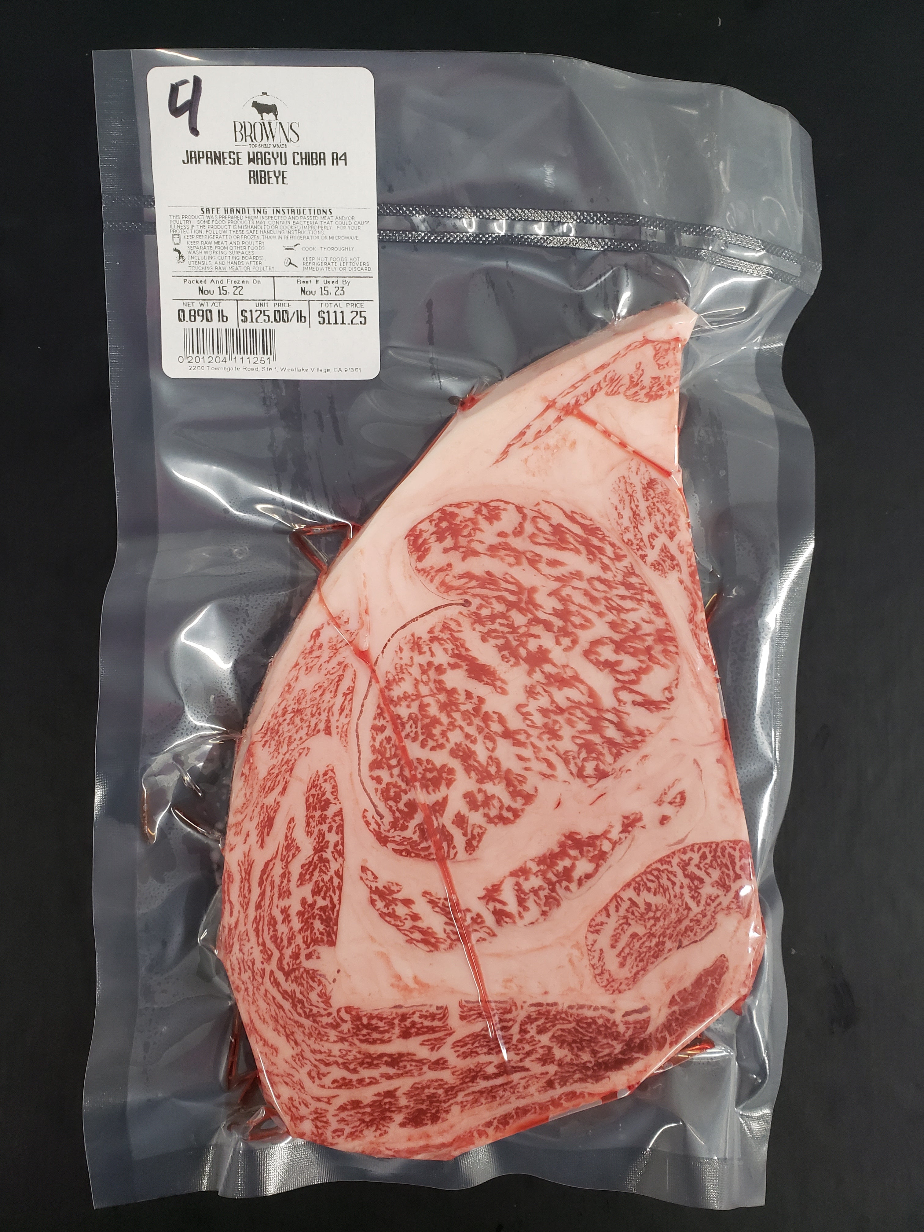 CHIBA A4 RIBEYE #4 – Brown's Top Shelf Meats