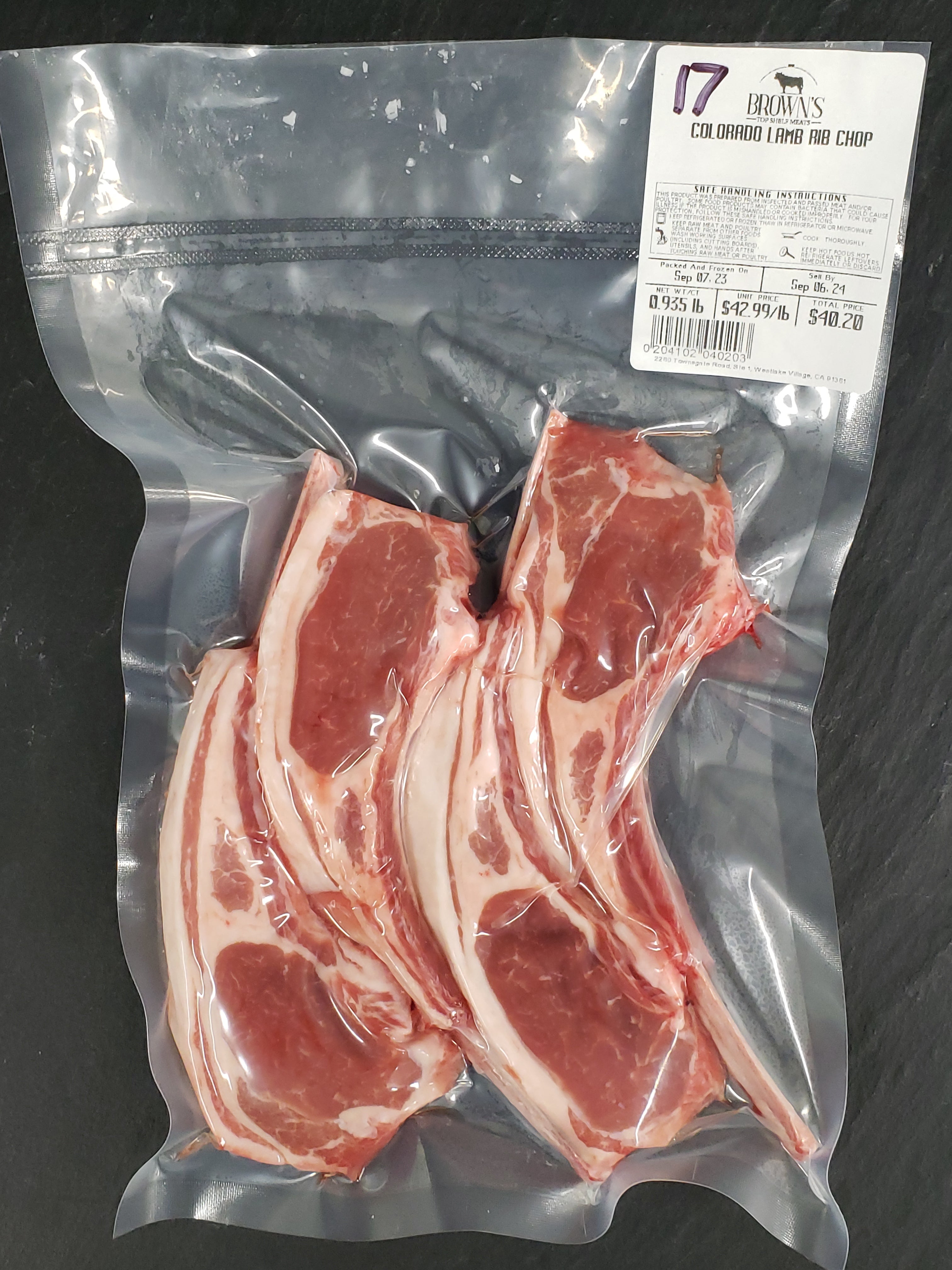 CO LAMB RIB CHOPS #17 – Brown's Top Shelf Meats