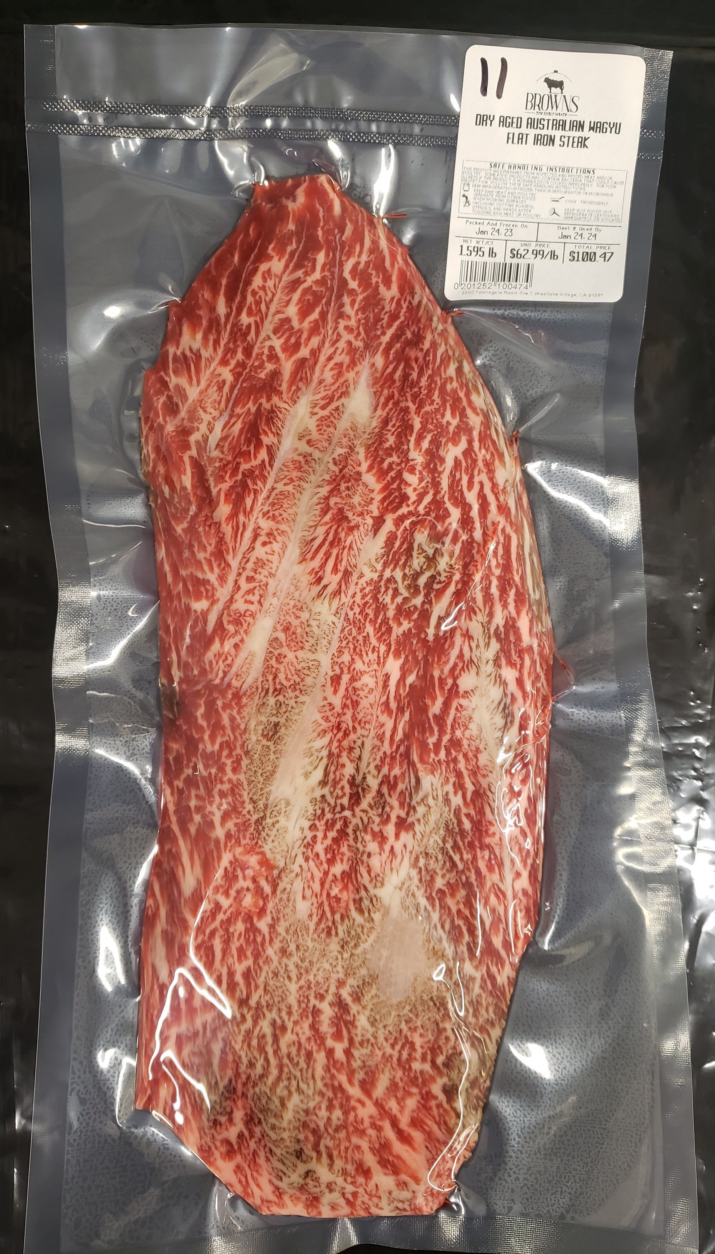 DRY AGED AUSTRALIAN WAGYU FLAT IRON STEAK 11 Brown's Top Shelf Meats
