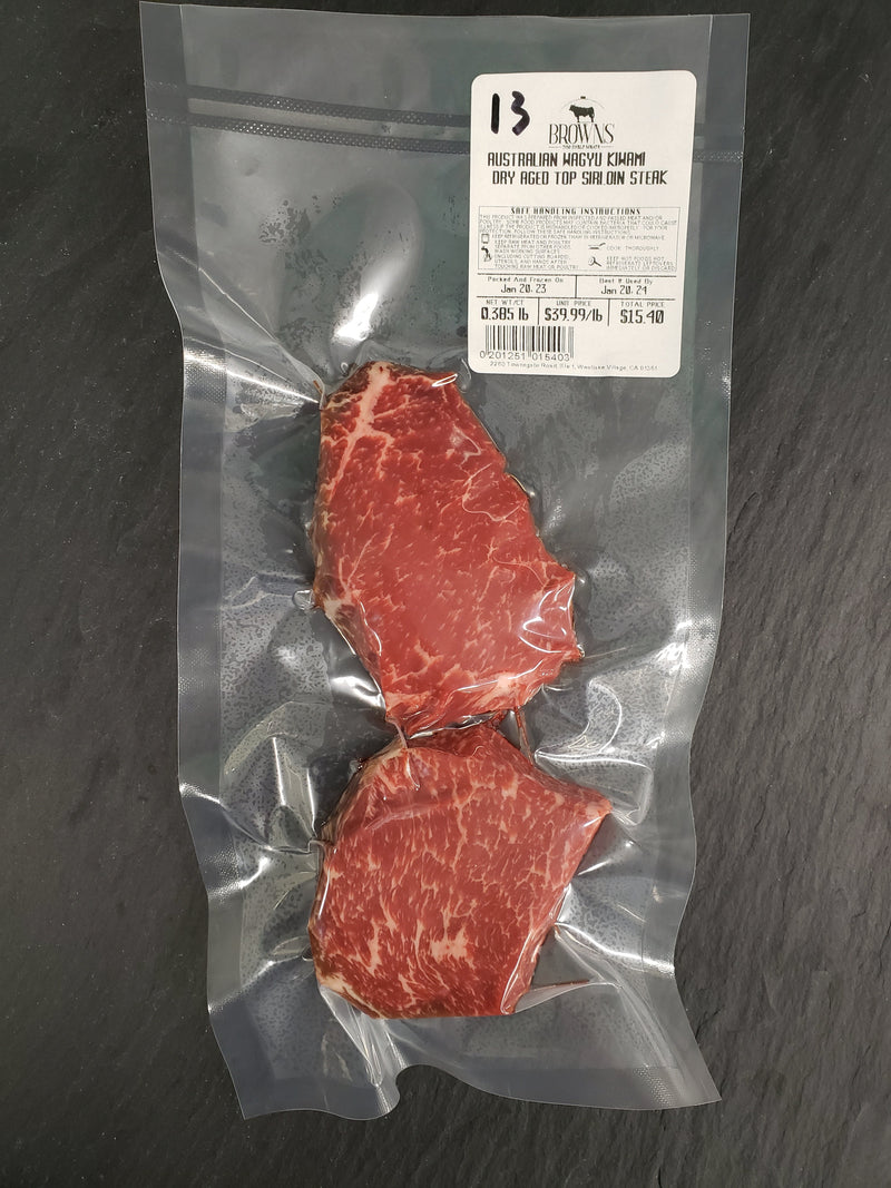 AUSTRALIAN WAGYU DRY AGED KIWAMI TOP SIRLOIN STEAK #13