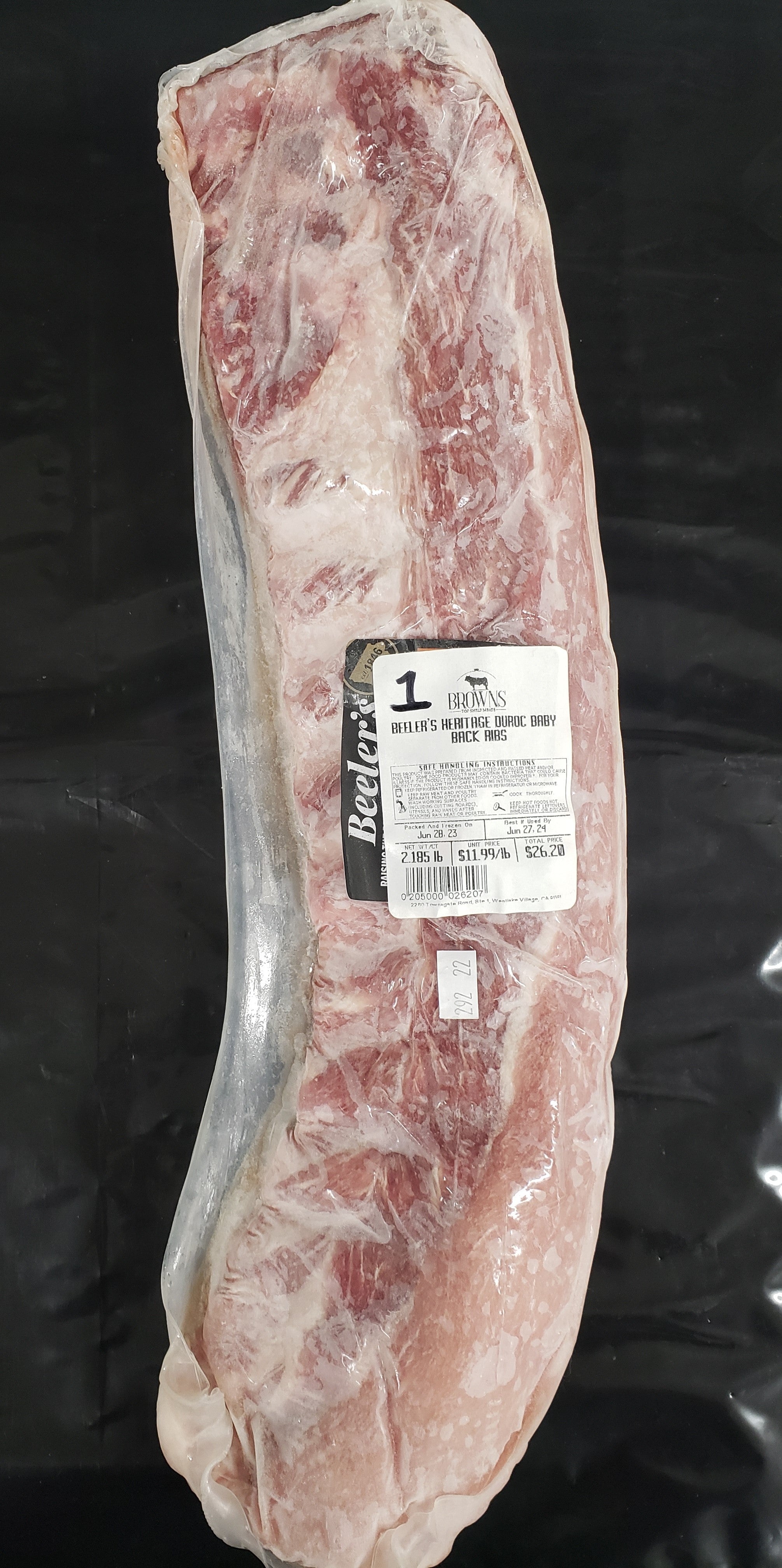 DUROC BABYBACK RIB 1 Brown's Top Shelf Meats