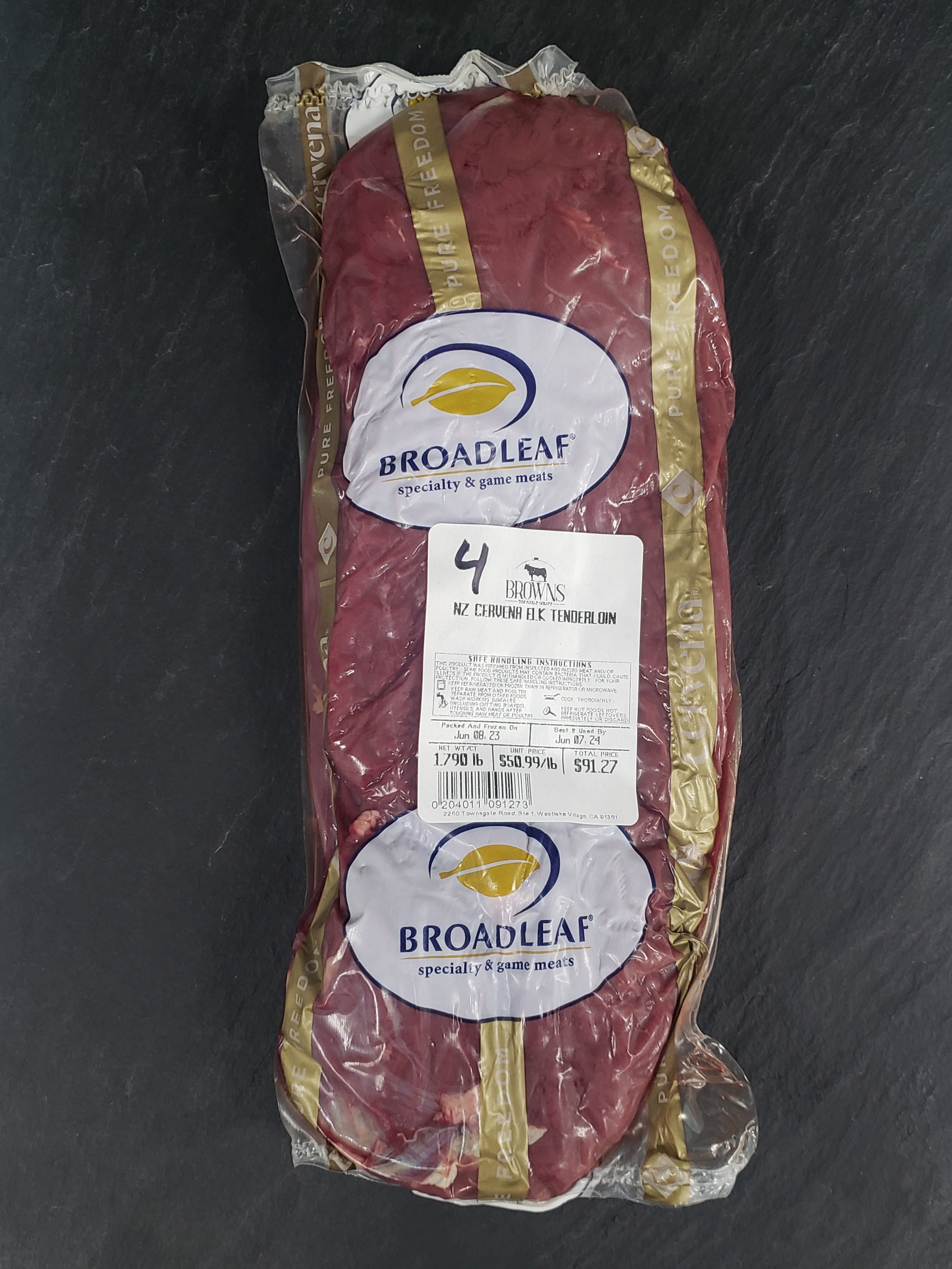 NZ ELK TENDERLOIN 4 Brown's Top Shelf Meats