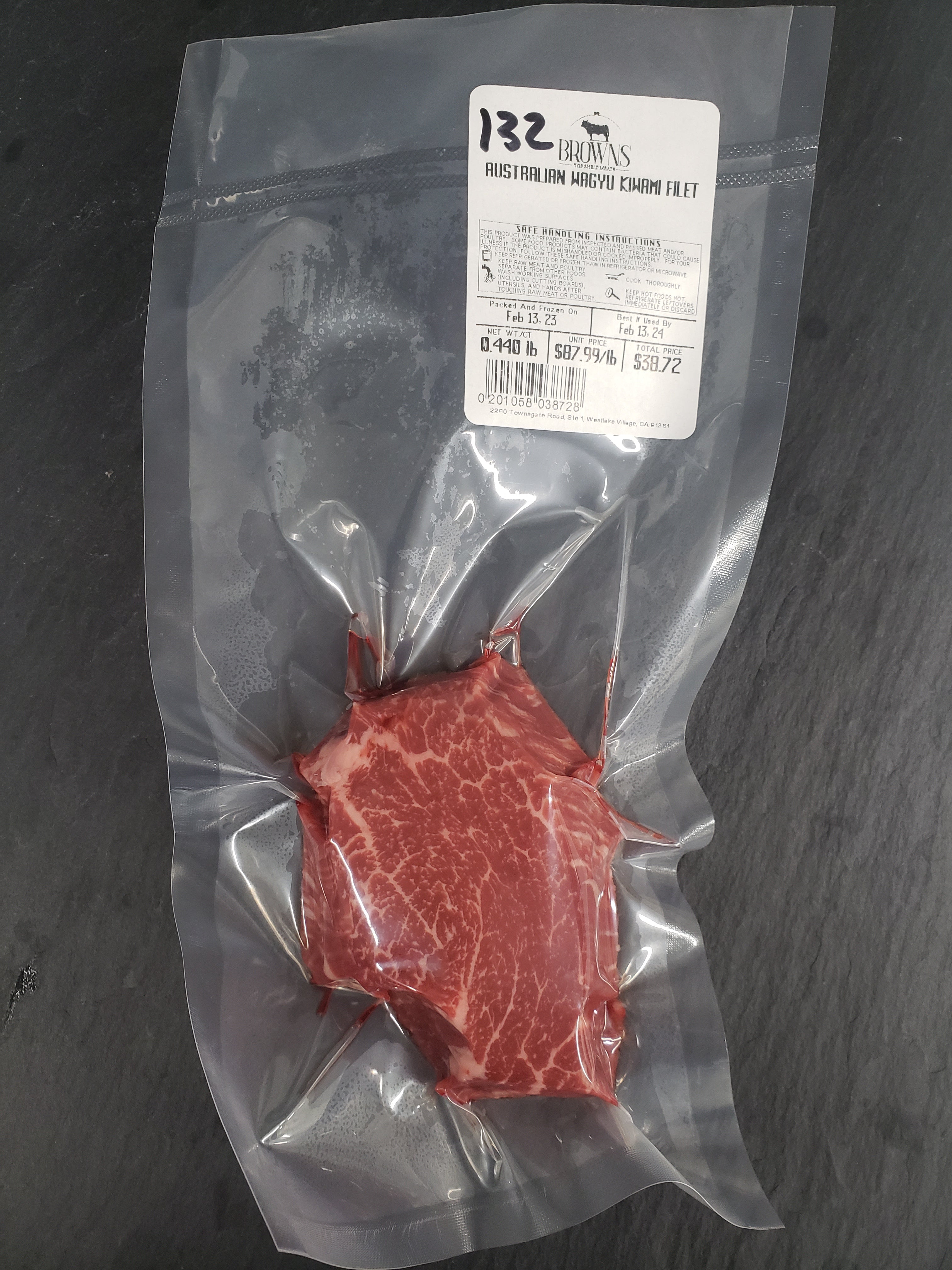 KIWAMI WAGYU FILET 132 Brown's Top Shelf Meats
