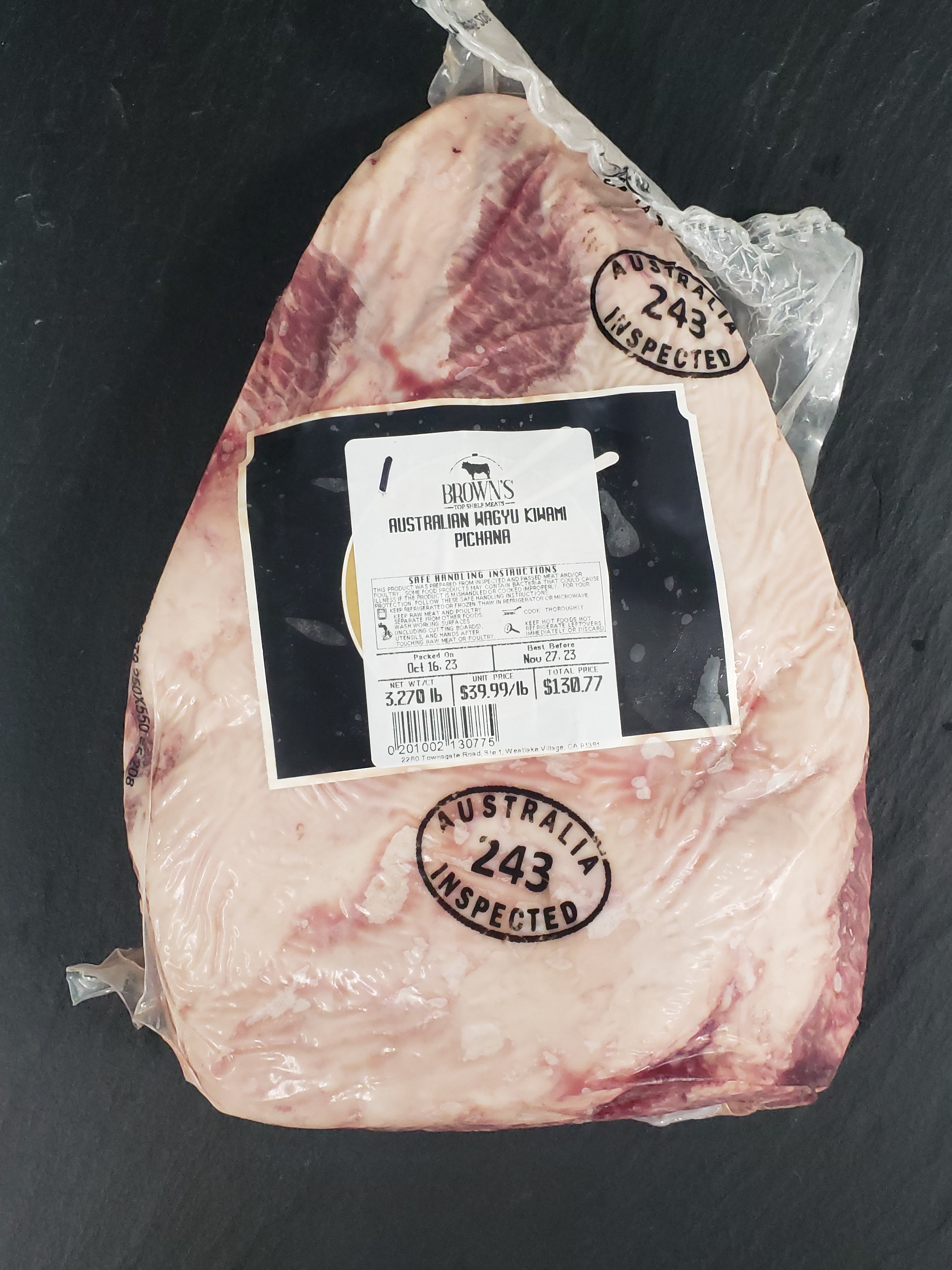 AUSTRALIAN WAGYU KIWAMI PICHANA 1 Brown's Top Shelf Meats