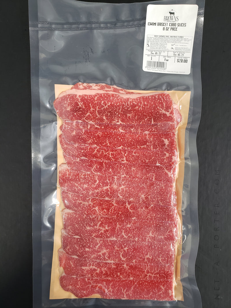 AUSTRALIAN WAGYU KIWAMI BRISKET KBBQ SLICES - 8oz PACK