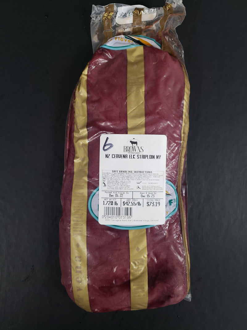 NZ CERVENA ELK STRIPLOIN NY #6