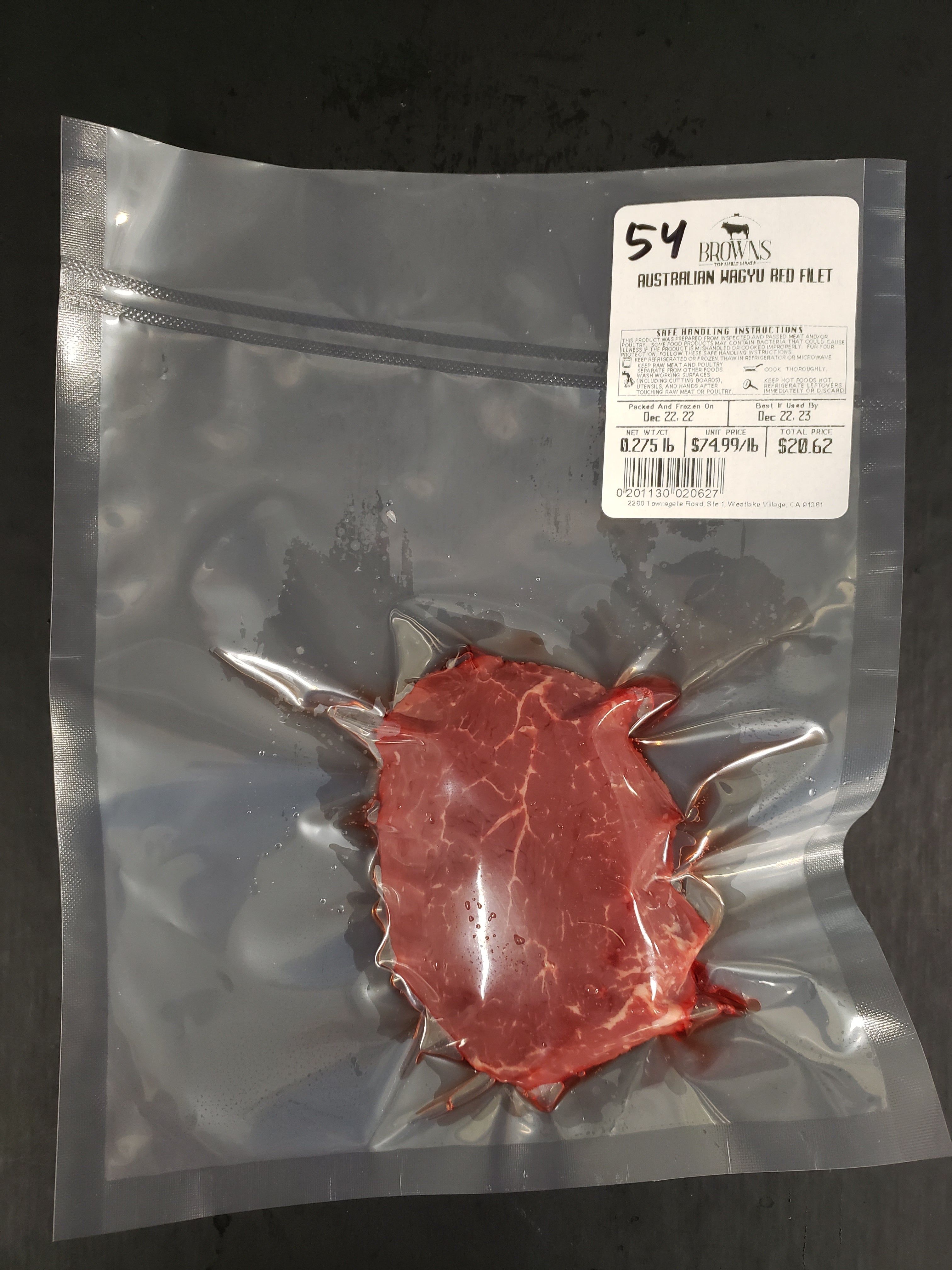 RED FILET 54 Brown's Top Shelf Meats