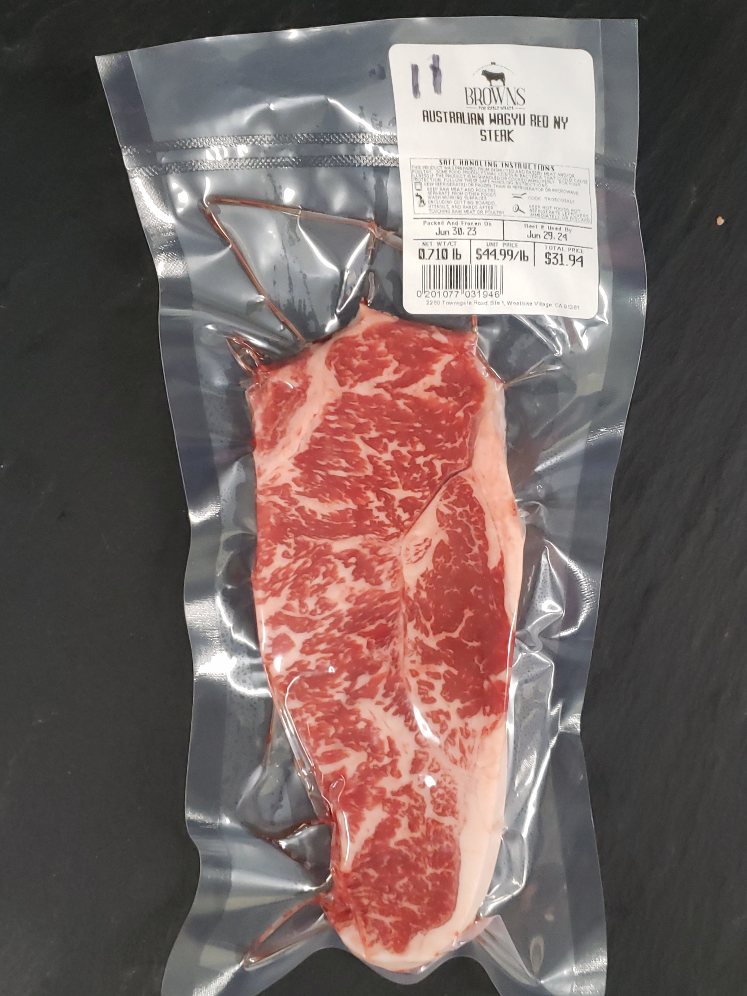 RED NY STEAK 11 Brown's Top Shelf Meats