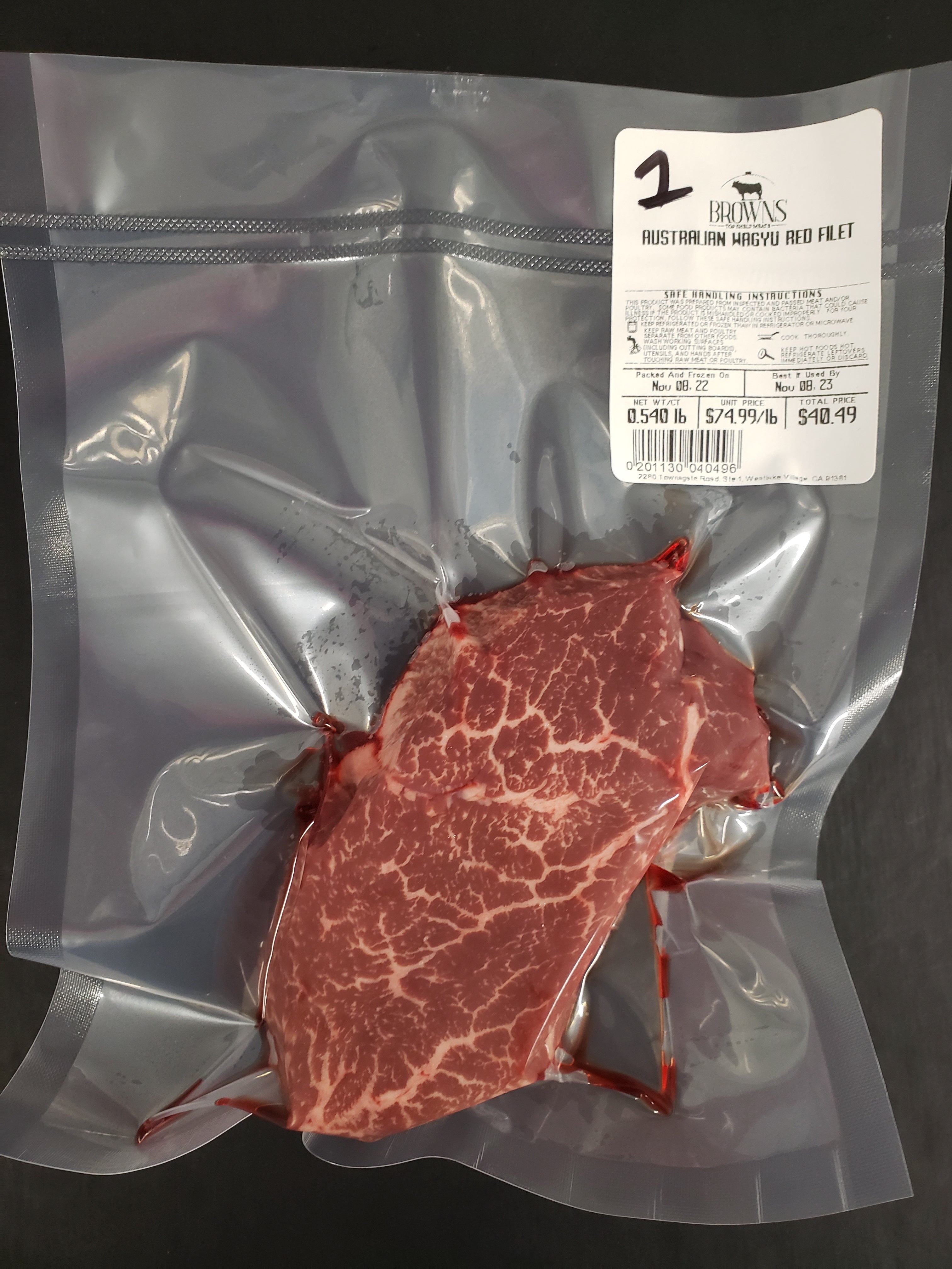 RED FILET 1 Brown's Top Shelf Meats