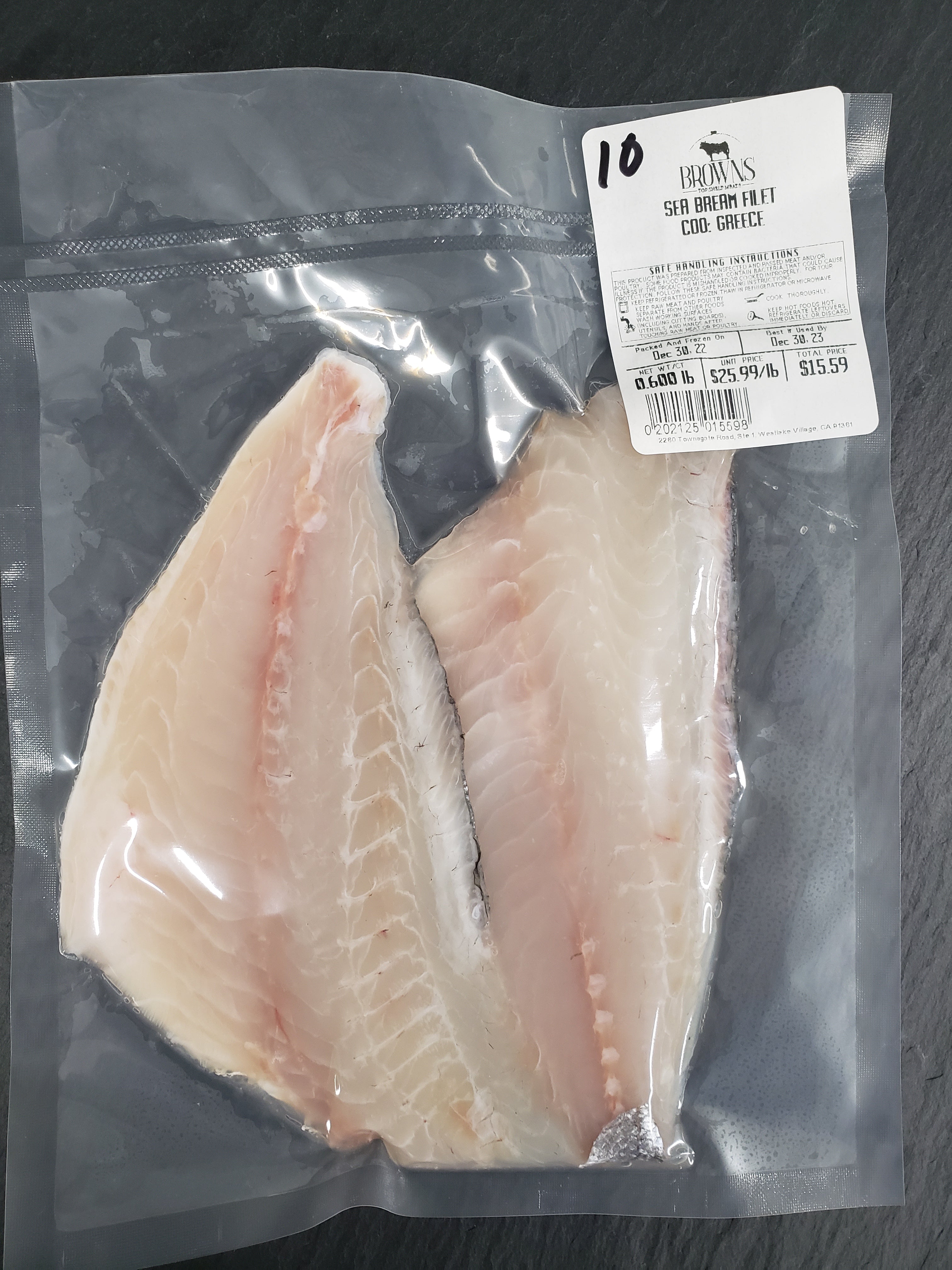 SEA BREAM FILET #10 – Brown's Top Shelf Meats