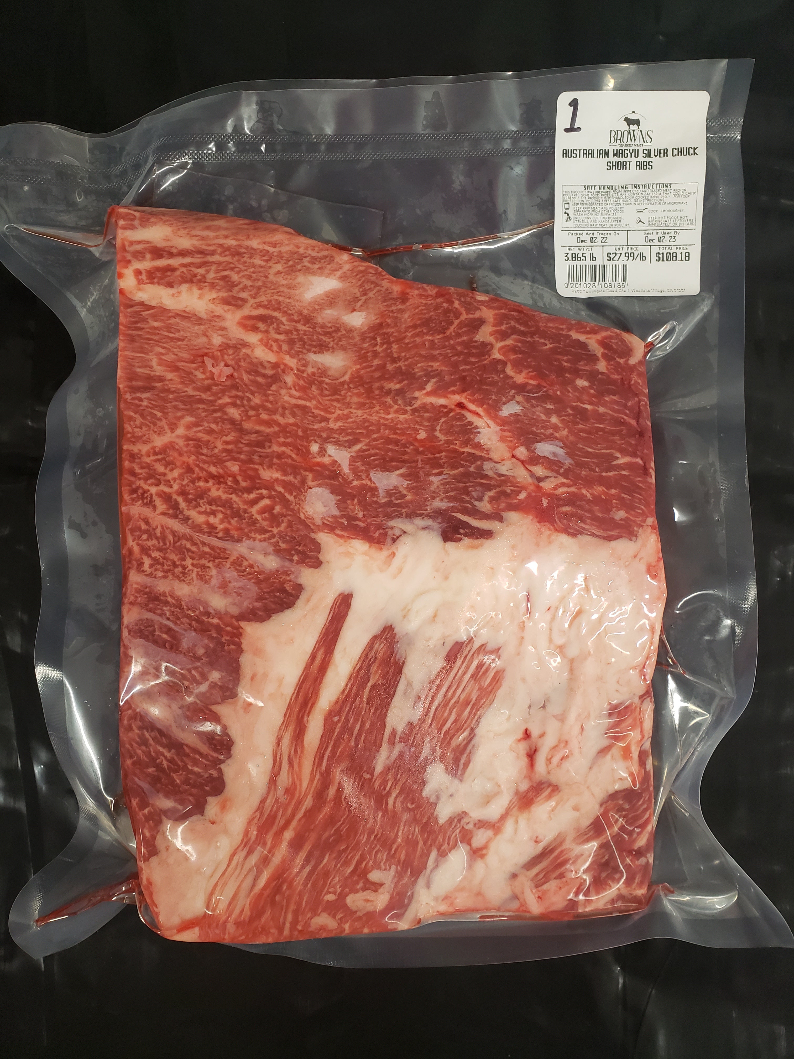 SILVER CHUCK SHORT RIBS #1 – Brown's Top Shelf Meats