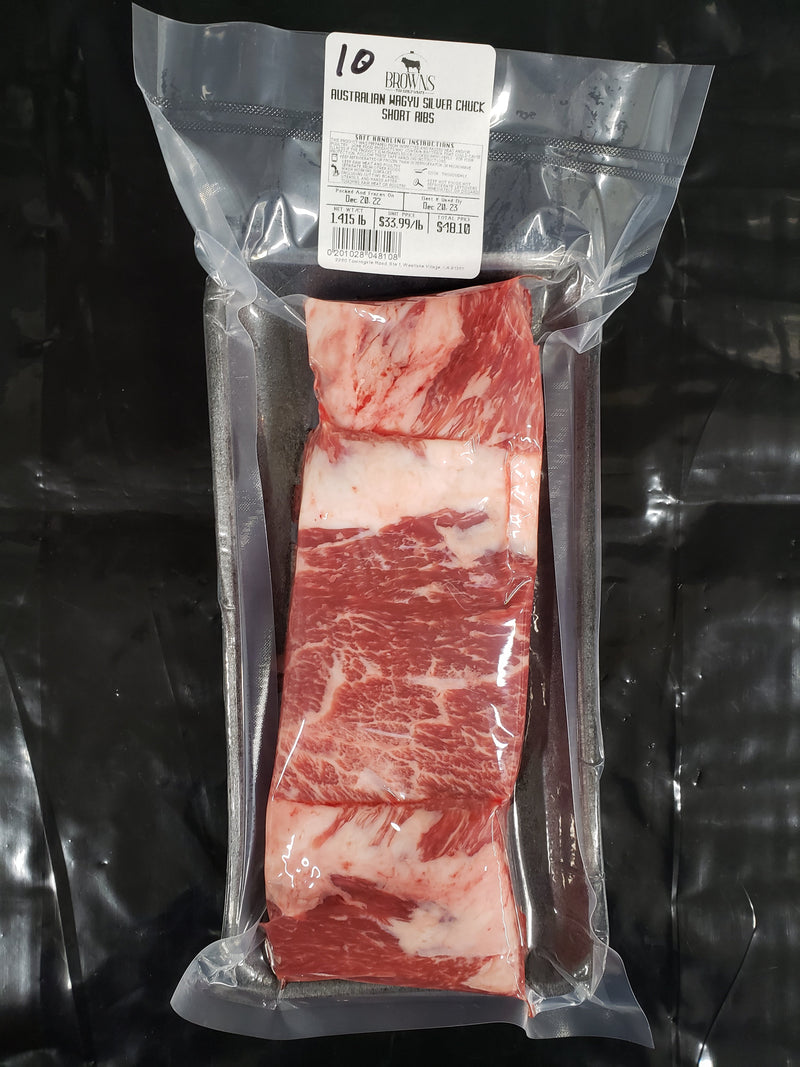 Silver Mega Rib SILVER BONE-IN CHUCK SHORT RIBS #10 – Brown's Top Shelf Meats