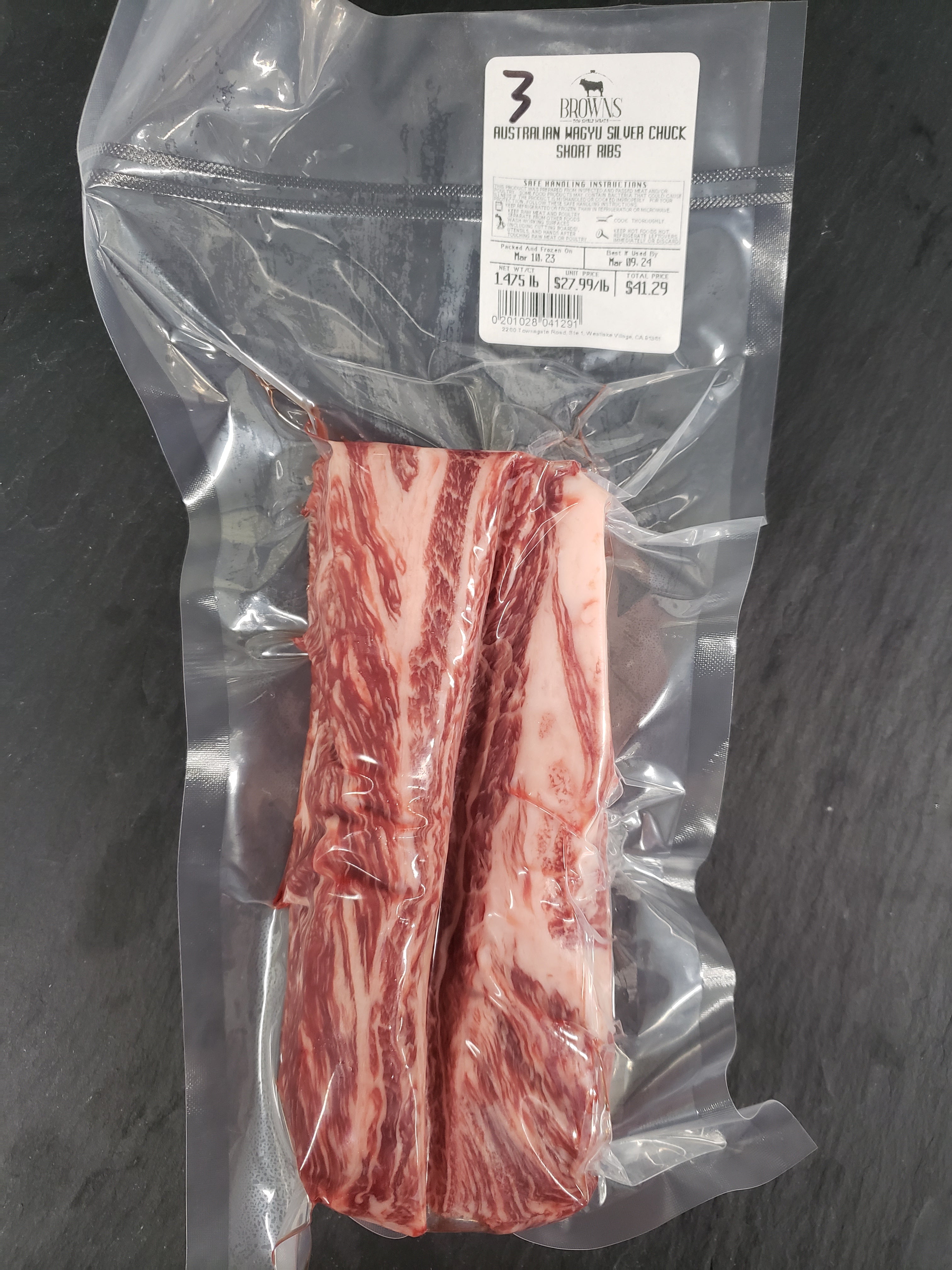 AUSTRALIAN WAGYU SILVER CHUCK SHORT RIBS #3 – Brown's Top Shelf Meats