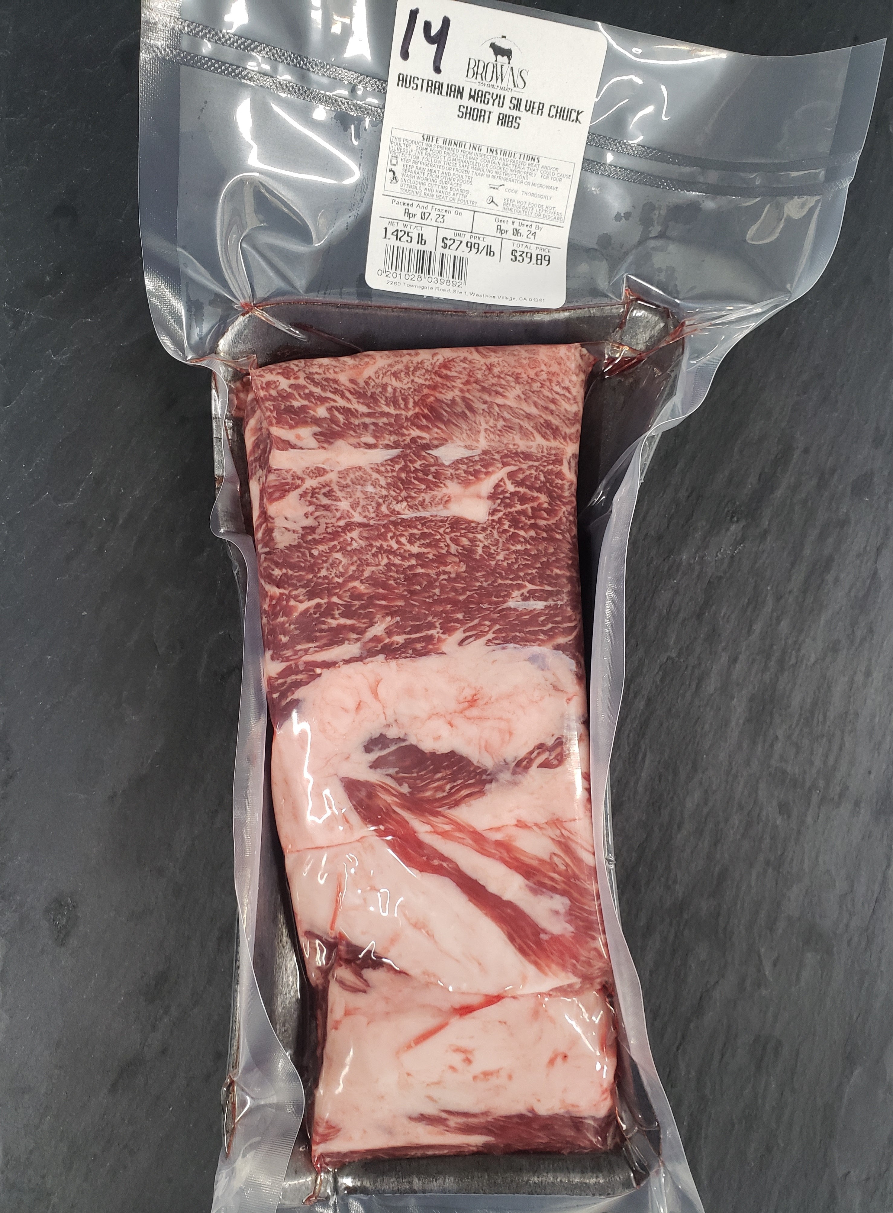 AUSTRALIAN WAGYU SILVER CHUCK SHORT RIB BLOCKS #14 – Brown's Top Shelf ...