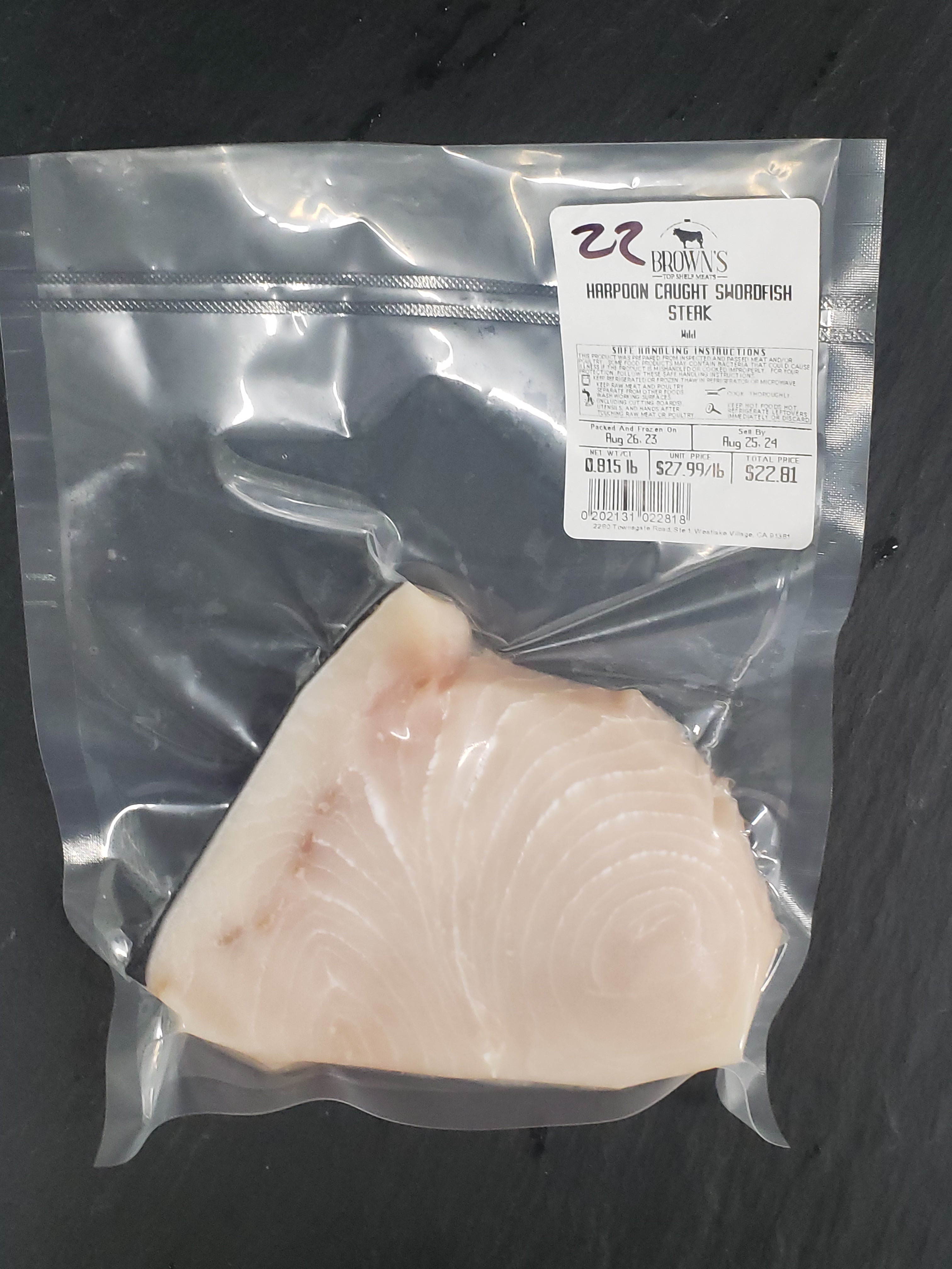 WILD SWORDFISH STEAK 22 Brown's Top Shelf Meats